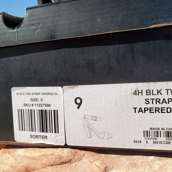 New in Box Two Strap Tapered Heel Sandal (WW) - Picture 3 of 3